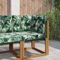 vidaXL Vankúš na vonkajšiu pohovku Polyester Vzor s listami