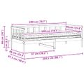 vidaXL Denná posteľ s čelnou doskou Voskovo hnedá a biela 90 x 200 cm