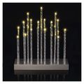 LED svietnik strieborný, 28,5 cm, 3x AA, vnútorný, teplá biela, časovač