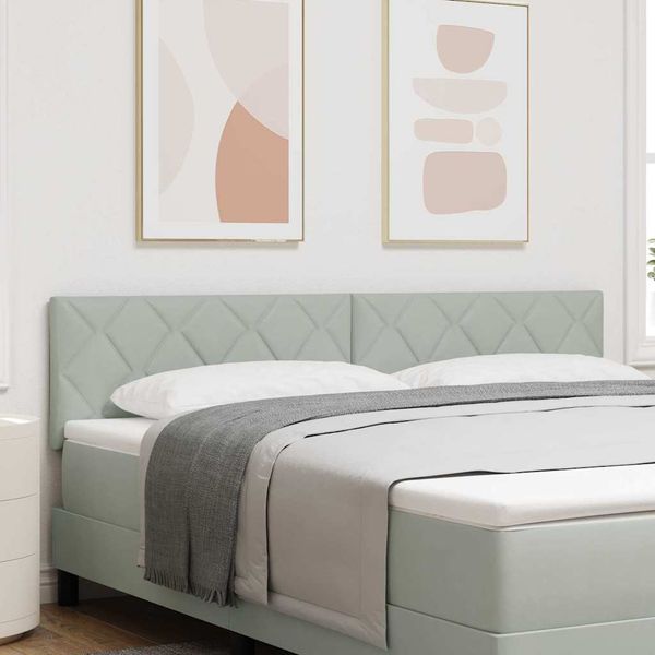 vidaXL LED hlavová doska Svetlosivá 180 cm Zamat