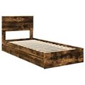 vidaXL Úložná posteľ Dymová dub 90 x 200 cm Kompozitné drevo