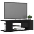 vidaXL TV skrinka s LED svetlami lesklá čierna 90x39x30 cm