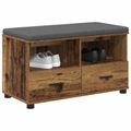 vidaXL Predsieňová lavica Staré drevo 80 x 38 x 46 cm