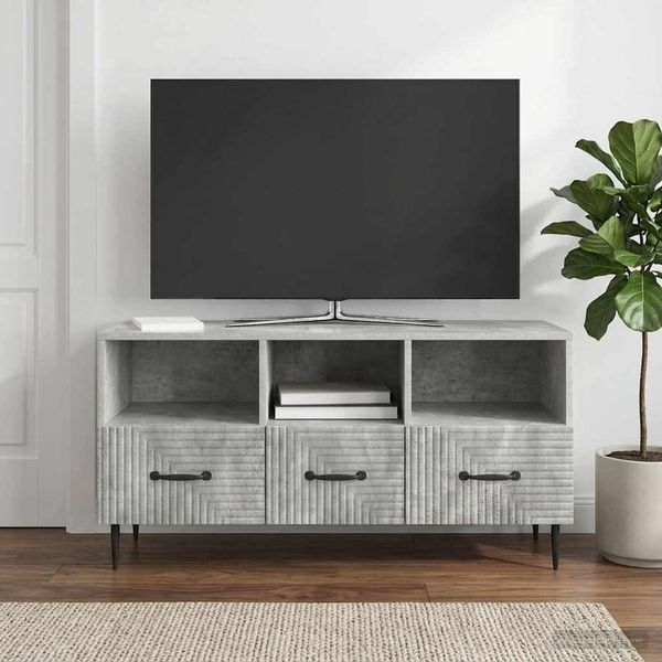 vidaXL TV skrinka Betónovo sivá 102 x 34,5 x 50 cm Kompozitné drevo