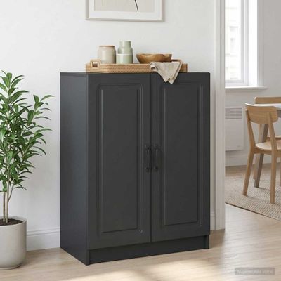 vidaXL Servírovacia skriňa Čierna 66 x 34,5 x 87 cm Kompozitné drevo