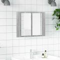 vidaXL LED zrkadlová skrinka sivá sonoma 60x12x45 cm spracované drevo