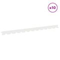 vidaXL Obrubník trávnika 10 ks 102 x 4 x 4 cm Oceľ Biela