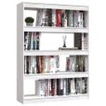 vidaXL Knižnica/deliaca stena biela 100x30x135,5 cm masívna borovica
