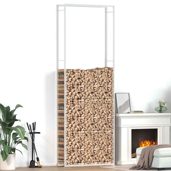 vidaXL Stojan na krbové drevo 110x28x312 cm nehrdzavejúca oceľ