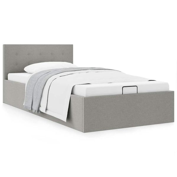 vidaXL Hydraulický posteľný rám+úložný priestor, látka 100x200 cm