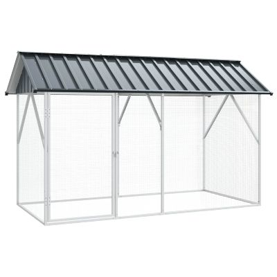 vidaXL Klietka pre vtákov Antracit 227 x 112 x 141 cm Pozinkovaná oceľ