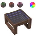 vidaXL Konferenčný stolík s nekonečnými LED hnedý dub 50x53x30 cm
