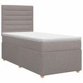 vidaXL Posteľ boxspring s matracom Sivohnedá 100 x 200 cm Látka