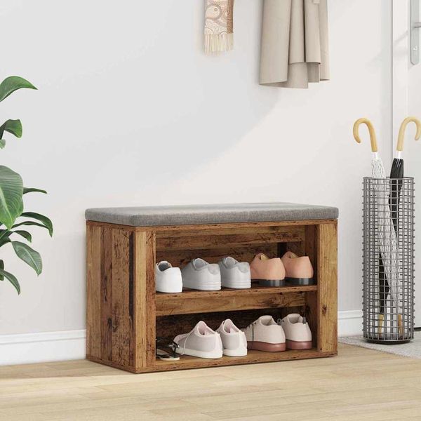 vidaXL Regál na topánky Staré drevo 75 x 35 x 45 cm Kompozitné drevo