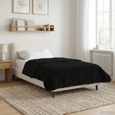 vidaXL Zimný prehoz Čierna 135 x 200 cm Mikrofáza a Teddy fleece