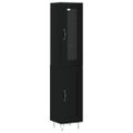 vidaXL Vysoká skrinka čierna 34,5x34x180 cm spracované drevo