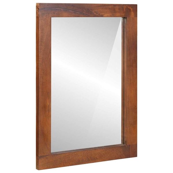 vidaXL Zrkadlo Obdĺžnikový Hnedá a Strieborná 50 x 2,5 x 70 cm