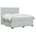 vidaXL Posteľ boxspring s matracom Svetlosivá 180 x 200 cm Zamat