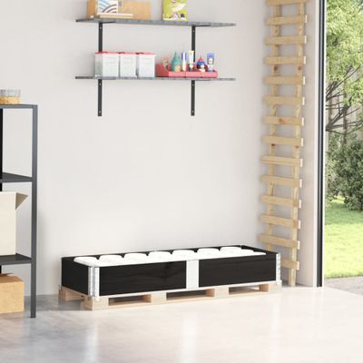 vidaXL Paletová ohrádka čierna 150x50 cm borovicový masív