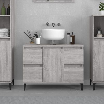 vidaXL Umývadlová skrinka sivý dub sonoma 80x33x60 cm kompozitné drevo