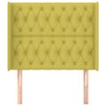 vidaXL Čelo postele so záhybmi zelené 93x16x118/128 cm látka