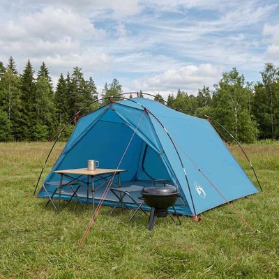vidaXL Tunelový stan Modrá Pre 4 osoby 185T Polyester s PU náterom