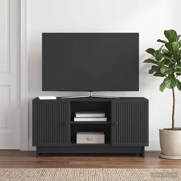 vidaXL TV skrinka 102 x 34,5 x 50 cm Čierna Kompozitné drevo