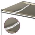 vidaXL Automatická markíza s LED a senzorom vetra 500x350 cm krémová