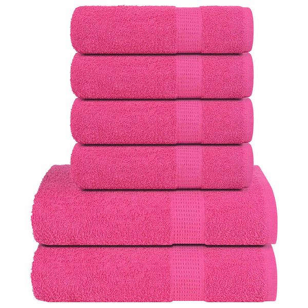 vidaXL 6-dielna sada uterákov FROGN ružová 360 g/m²