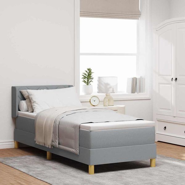 vidaXL Posteľ s pružinovým rámom Svetlosivá 200 x 80 cm látka