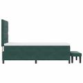 vidaXL Posteľ s pružinovým rámom Tmavozelená 200 x 90 cm Zamat