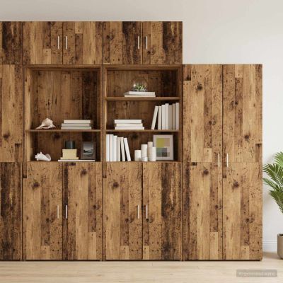 vidaXL Úložný kabinet so policami Staré drevo 70 x 42,5 x 225 cm