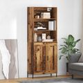 vidaXL Highboard Staré drevo 69,5 x 32,5 x 180 cm Kompozitné drevo