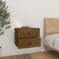 vidaXL Nástenné nočné stolíky 2 ks medovohnedé 50x36x40 cm