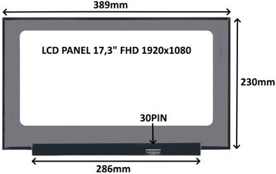 LCD PANEL 17,3'' FHD 1920x1080 30PIN MATNÝ IPS / BEZ ÚCHYTOV