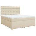 vidaXL Posteľný rám boxspring s matracom krémový 180x200 cm látka