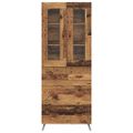 vidaXL Vysoký kabinet so policou 2 ks Staré drevo 69,5 x 34 x 180 cm