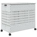 vidaXL Kôš na bielizeň s kolieskami biely 66x35x60 cm ratan
