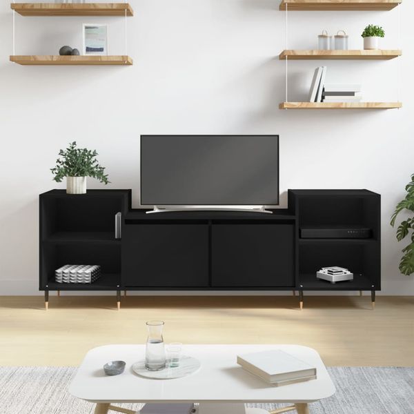 vidaXL TV skrinka čierna 160x35x55 cm spracované drevo
