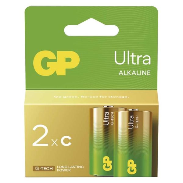 Alkalická batéria GP Ultra LR14 (C), 2 ks