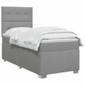 vidaXL Posteľ boxspring s matracom Svetlosivá Jednoduchý Látka