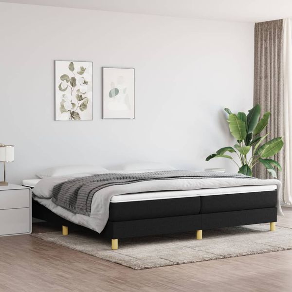 vidaXL Boxspring posteľ s matracom čierna 200x200 cm látka
