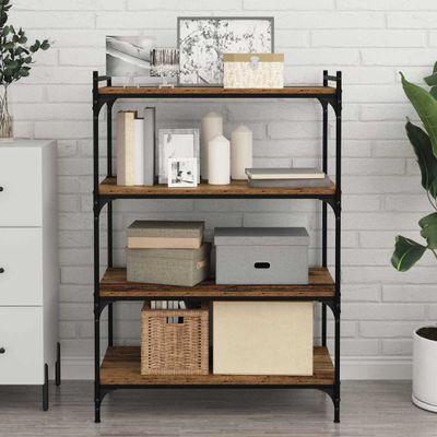 vidaXL Polica na knihy 4 pcs Hnedá 80 x 40 x 1,5 cm Kompozitné drevo
