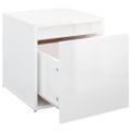 vidaXL Box so zásuvkou, lesklý biely 40,5x40x40 cm, kompozitné drevo