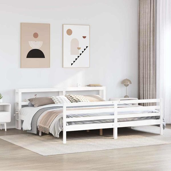 vidaXL Posteľ bez matraca biela 200x200 cm masívna borovica