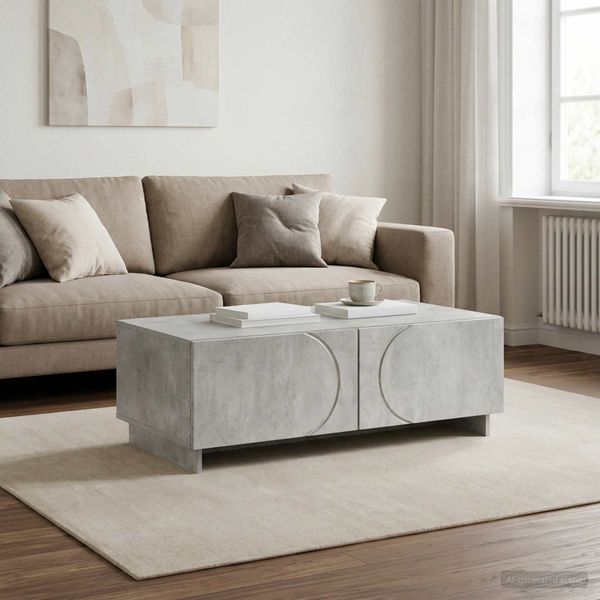 vidaXL Konferenčný stolík Betónovo sivá 102 x 50,5 x 35 cm