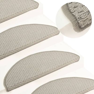 vidaXL Kobercové nášľapy na schody 15 ks bledosivé 56x17x3 cm