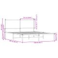 vidaXL Kovový posteľný rám bez matraca dymový dub 150x200 cm