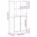 vidaXL Highboard Čierny dub 68 x 37 x 142 cm