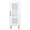 vidaXL Komoda biela 34,5x34x90 cm spracované drevo